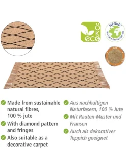 Badematte ''Calama'' in Beige/ Schwarz - (L)80 x (B)50 cm