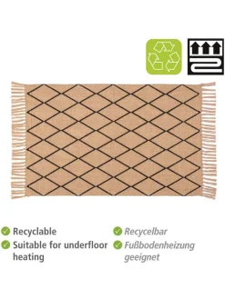 Badematte ''Calama'' in Beige/ Schwarz - (L)80 x (B)50 cm