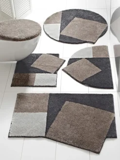 Badematte in Braun/ Grau/ Schwarz