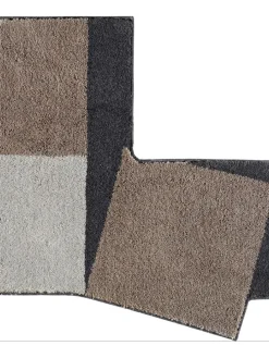 Badematte in Braun/ Grau/ Schwarz