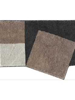 Badematte in Braun/ Grau/ Schwarz