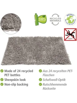 Badematte ''Lanas'' in Grau - (L)90 x (B)60 cm