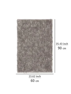 Badematte ''Lanas'' in Grau - (L)90 x (B)60 cm