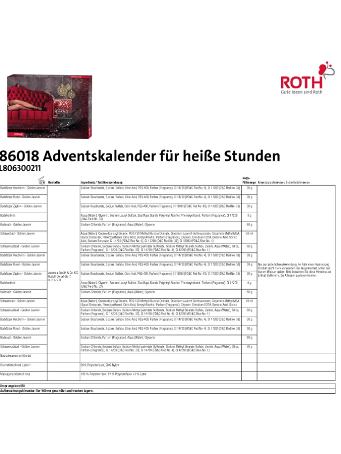 Bade-Wellness Adventskalender - Heiße Stunden - mit Buch in Bunt