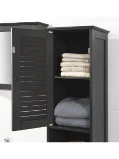 Badezimmer-Hochschrank in Drunkelgrau - (B)32 x (H)170 x (T)30cm