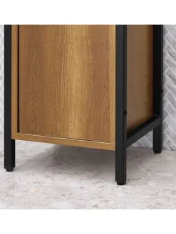 Badezimmer-Hochschrank in Braun - (B)30 x (H)168 x (T)28cm