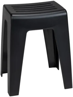 Badezimmer-Hocker "Kumba" in Schwarz - (B)38 x (H)47 x (T)32 cm