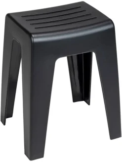 Badezimmer-Hocker "Kumba" in Schwarz - (B)38 x (H)47 x (T)32 cm