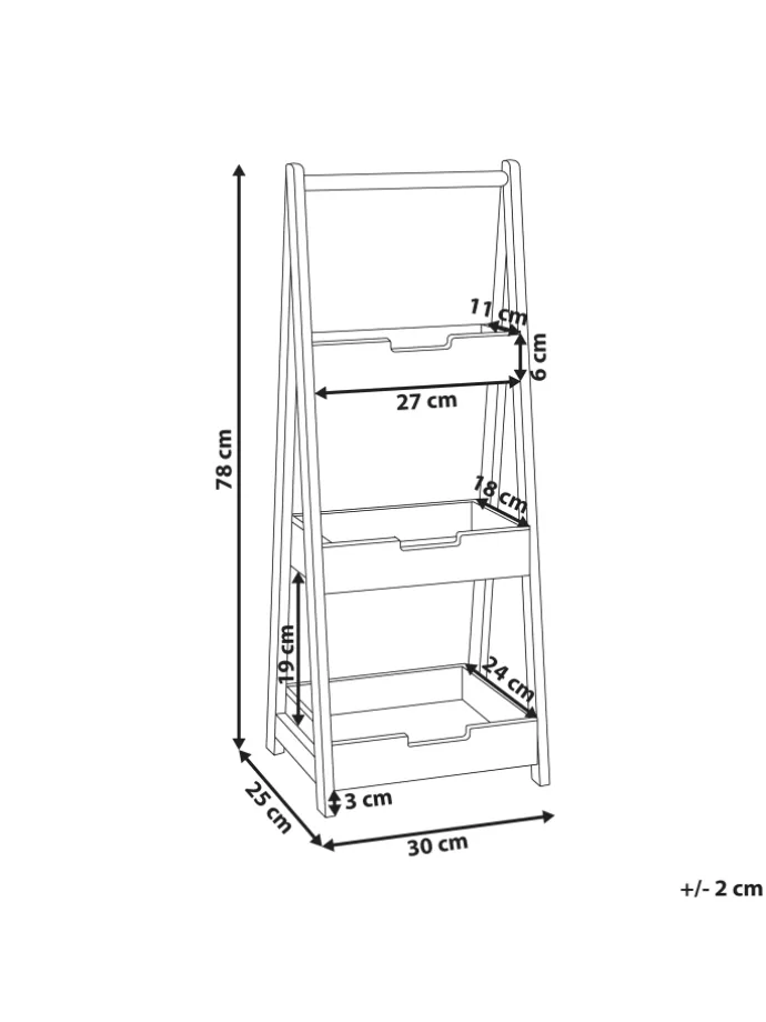 Badezimmerregal - (W) 30 x (H) 78 x (L) 25 cm