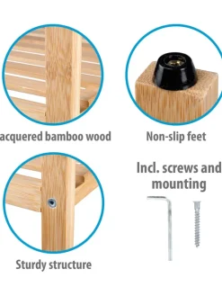 Badezimmerregal in Hellbraun - (B)33 x (H)77,5 x (T)32 cm