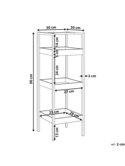 Badezimmerregal TAJZARA in Braun/Schwarz - (W) 30 x (H) 90 x (L) 30 cm