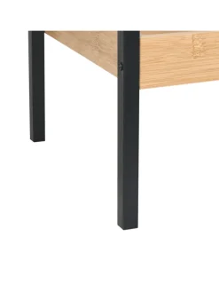 Badezimmerregal TAJZARA in Braun/Schwarz - (W) 30 x (H) 90 x (L) 30 cm