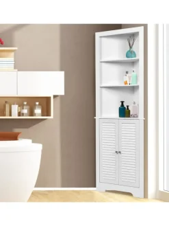 Badezimmerschrank Ecke in Weiß