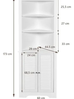 Badezimmerschrank Ecke in Weiß