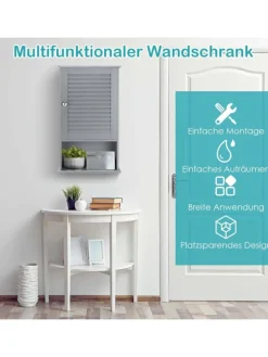 Badezimmerschrank hängend in Grau