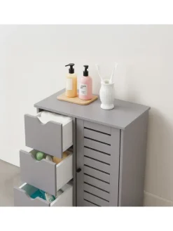 Badezimmerschrank in Grau - (B)60 x (H)80 x (T)30 cm