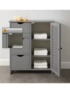Badezimmerschrank in Grau - (B)60 x (H)80 x (T)30 cm
