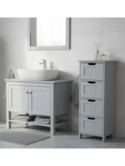 Badezimmerschrank in Grau - (B)30 x (H)82 x (T)30 cm