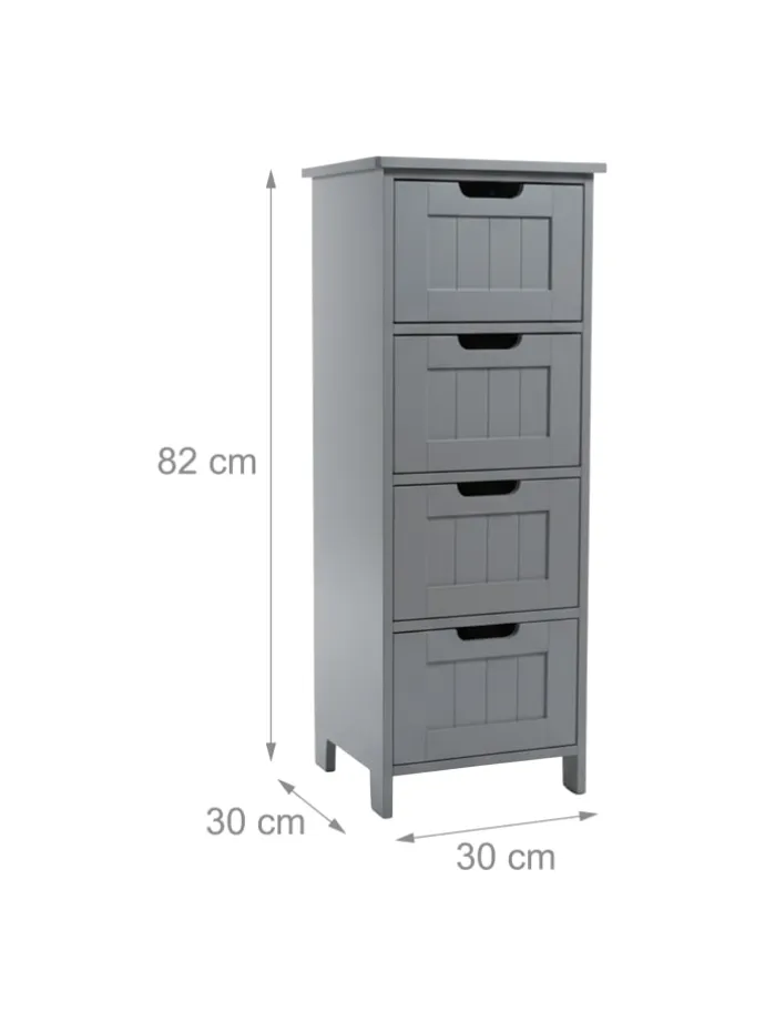Badezimmerschrank in Grau - (B)30 x (H)82 x (T)30 cm