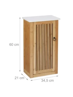 Badezimmerschrank in Natur/ Weiß - (B)34,5 x (H)60 x (T)21 cm