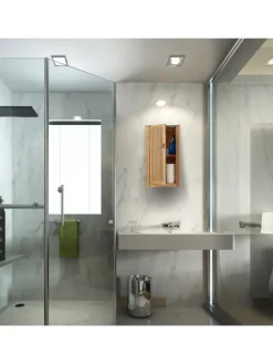 Badezimmerschrank in Natur/ Weiß - (B)34,5 x (H)60 x (T)21 cm