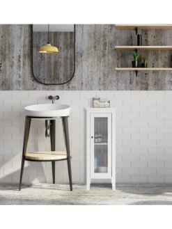 Badezimmerschrank in Weiß - (B)30 x (H)81 x (T)33 cm