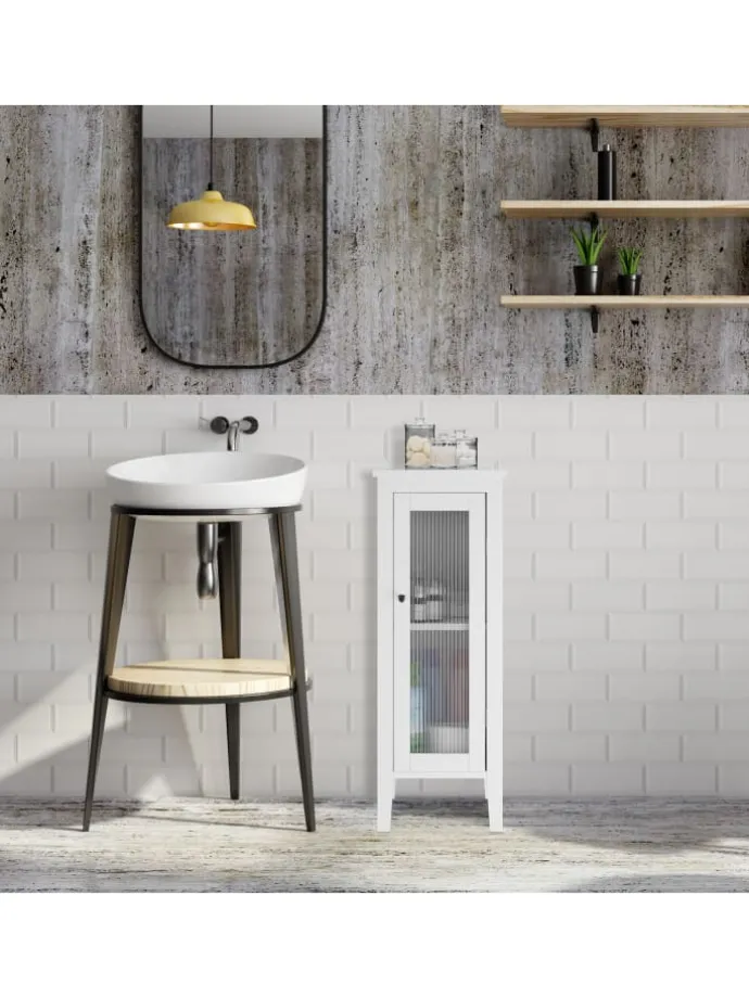 Badezimmerschrank in Weiß - (B)30 x (H)81 x (T)33 cm