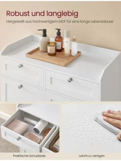 Badezimmerschrank in Weiß - (B)78,9 x (H)80,2 x (T)40 cm