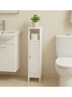 Badezimmerschrank in Weiß - (B)18 x (H)80 x (T)20 cm