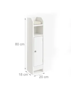 Badezimmerschrank in Weiß - (B)18 x (H)80 x (T)20 cm