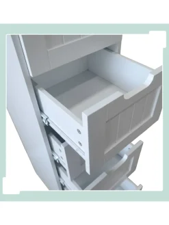 Badezimmerschrank in Weiß - (B)30 x (H)82 x (T)30 cm