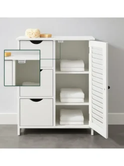 Badezimmerschrank in Weiß - (B)60 x (H)80 x (T)30 cm