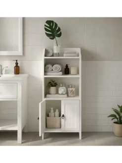 Badezimmerschrank in Weiß - (B)40,5 x (H)86 x (T)36 cm