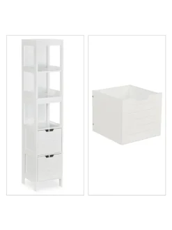 Badezimmerschrank in Weiß - (B)30 x (H)144 x (T)30 cm