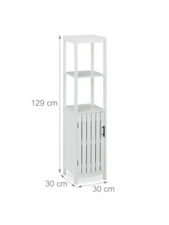 Badezimmerschrank in Weiß - (B)30 x (H)129 x (T)30 cm