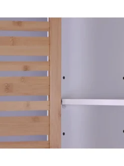 Badezimmerschrank in Weiß/ Natur - (B)34 x (H)190 x (T)29 cm