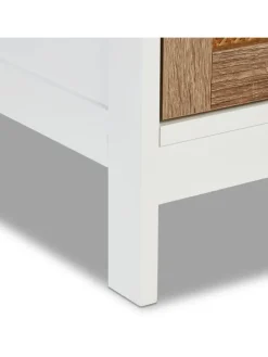 Badezimmerschrank in Weiß/ Natur - (B)30 x (H)96,5 x (T)30 cm