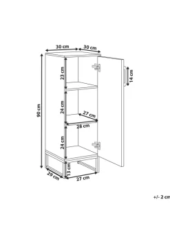 Badezimmerschrank MISCANTI in Braun/Schwarz - (W) 30 x (H) 90 x (L) 30 cm