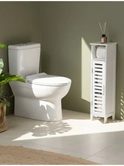 Badezimmerschrank OLATHE in Weiß - (W) 18 x (H) 72 x (L) 17 cm