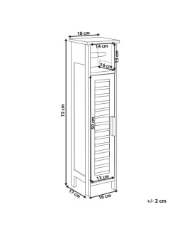 Badezimmerschrank OLATHE in Schwarz - (W) 18 x (H) 72 x (L) 17 cm