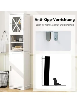 Badezimmerschrank schmal in Weiß