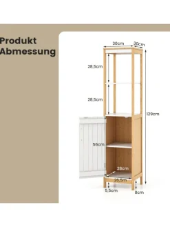 Badezimmerschrank 30x30x129cm in Beige
