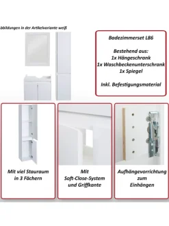 Badezimmerset L86, Weiß
