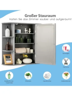 Badezimmerspiegelschrank in Grau