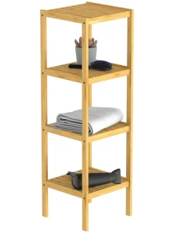 Badezimmer-Standregal in Hellbraun - (B)33 x (H)110 x (T)33 cm