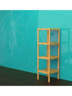 Badezimmer-Standregal in Hellbraun - (B)33 x (H)110 x (T)33 cm