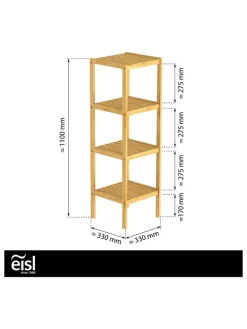 Badezimmer-Standregal in Hellbraun - (B)33 x (H)110 x (T)33 cm