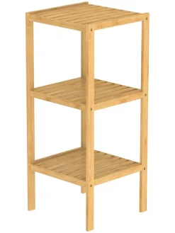 Badezimmer-Standregal in Hellbraun - (B)33 x (H)80 x (T)33 cm