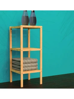 Badezimmer-Standregal in Hellbraun - (B)33 x (H)80 x (T)33 cm