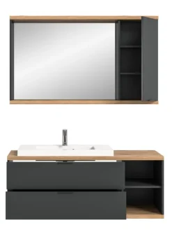 Badkombination (B/H/T: 130x160x48 cm) in anthrazit grau
